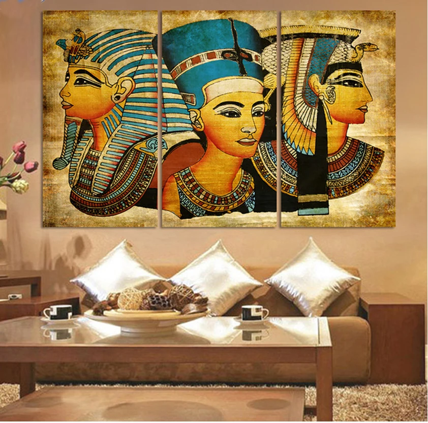 3pcs 5D diy diamond painting Egypt Pharaoh Of Ancient ,cross stitch