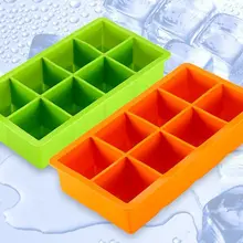 200 шт/партия черный 8 большой куб Гигантский Большой силиконовый кубик льда квадратный лоток плесень