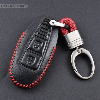 

2 Buttons Leather Car Key Cover case Bag Keychain skin Protection set for Suzuki S-CROSS Swift sport KIZASHI Smart Key Remote