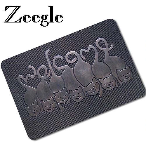 

Zeegle 3D Printed Floor Mat Rubber Doormat Outdoor Rugs Welcome Entrane Mats Anti-slip Hallway Rugs Kitchen Bathroom Carpets