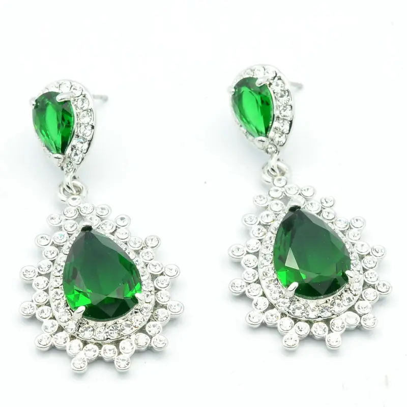 Новинка 2014 свадебные серьги для невесты зеленые подвеска пирсинга в форме цветка