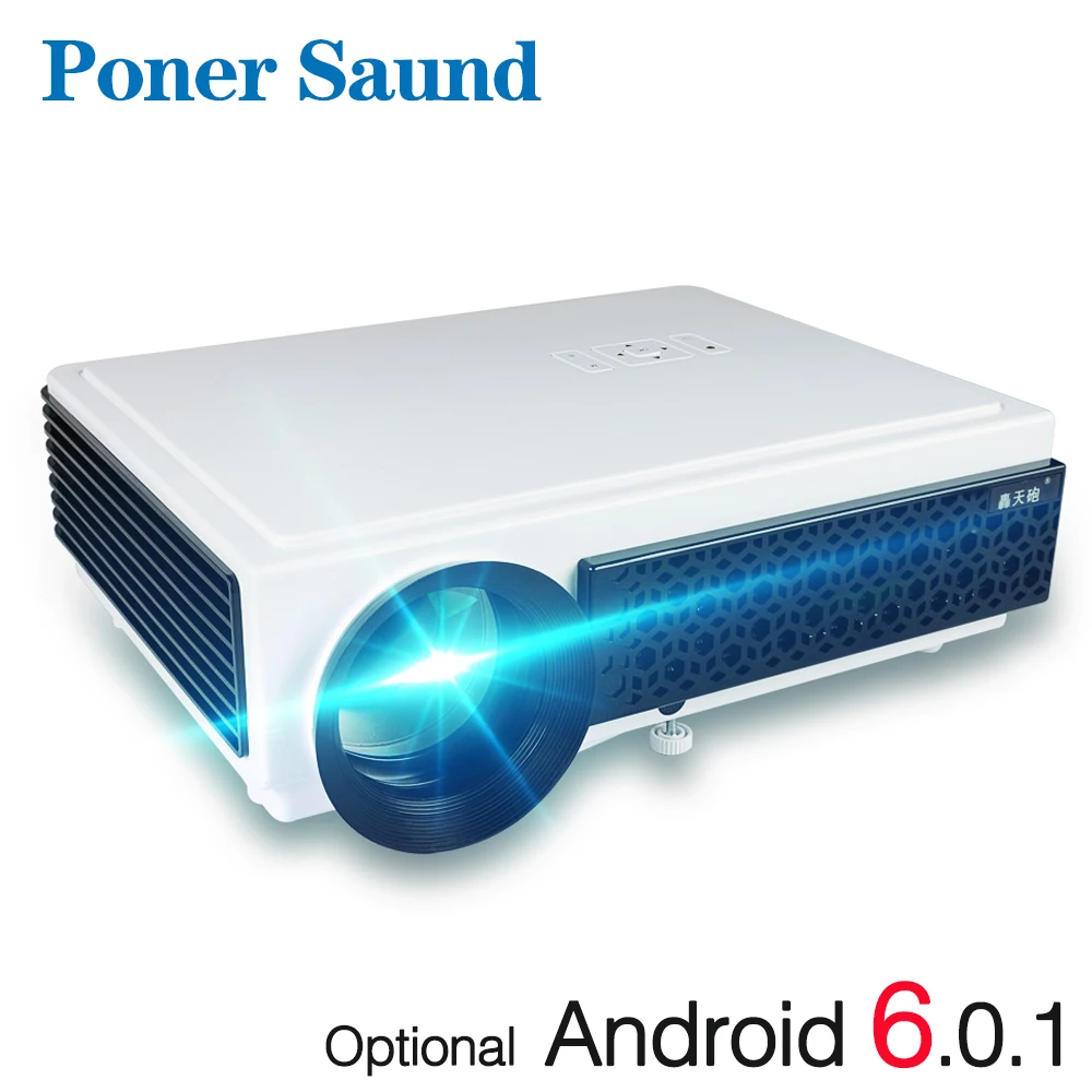 Poner Saund LED96+ Projector 6.0 Android Projector 3D Home Theater WIFI 100inch screen GIFT Full HD 1080P HDMI Video Proyector