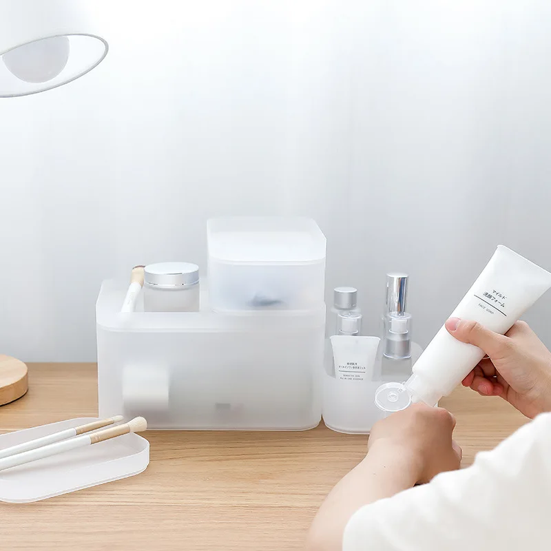 جديد ماتي التجميل المكياج منظم سطح المكتب مجوهرات صندوق تخزين الأدوات المكتبية المطبخ الحمام أشتات الحاويات حالة حلية مربع