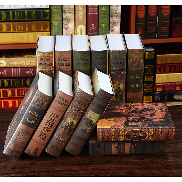 الجملة 6 قطع حجم 4.5*15*22 سنتيمتر الطراز القديم غرفة المعيشة الديكور غرفة خزانة الكتب وهمية كاذبة ديكور قاعة shudang