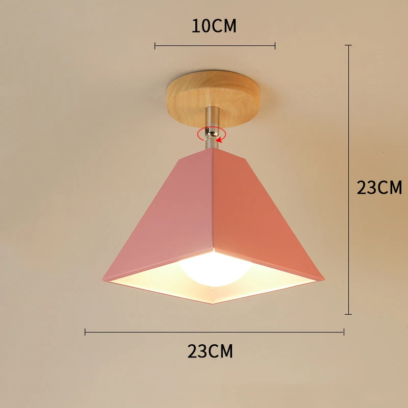 Современный светодиодный потолочный светильник в скандинавском стиле, подвесной светильник, деревянный потолочный светильник для гостиной, фойе, лофт, коридор, крыльцо, домашние фонари - Цвет корпуса: E-Pink