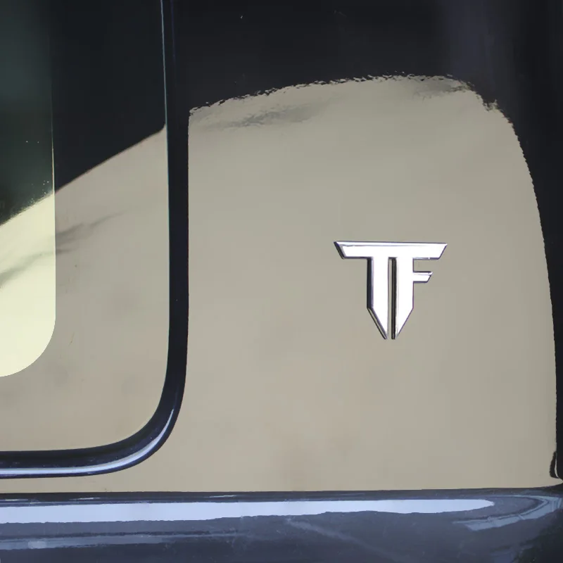 

New Gold Quality TF Letter Bar Transformer Zinc Alloy Car Styling Refitting Emblem Badge 3D Sticker Auto Cool Mark for Sport Car