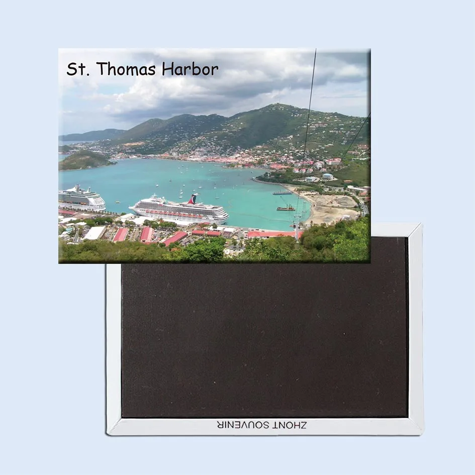 Дорожные магниты на холодильник 78*54 мм 21416 Charlotte_Amalie_St. Туристические Thomas Harbor
