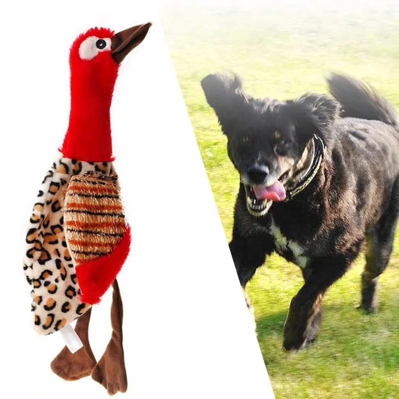Pet Dog Puppy Cute Squeak плюшевая игрушка для птиц Интерактивная звуковая игрушка-красный