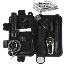13 в 1 походный набор для выживания, многофункциональный Набор для путешествий, первой помощи, SOS, EDC, аварийные принадлежности, тактический Набор для дикой природы
