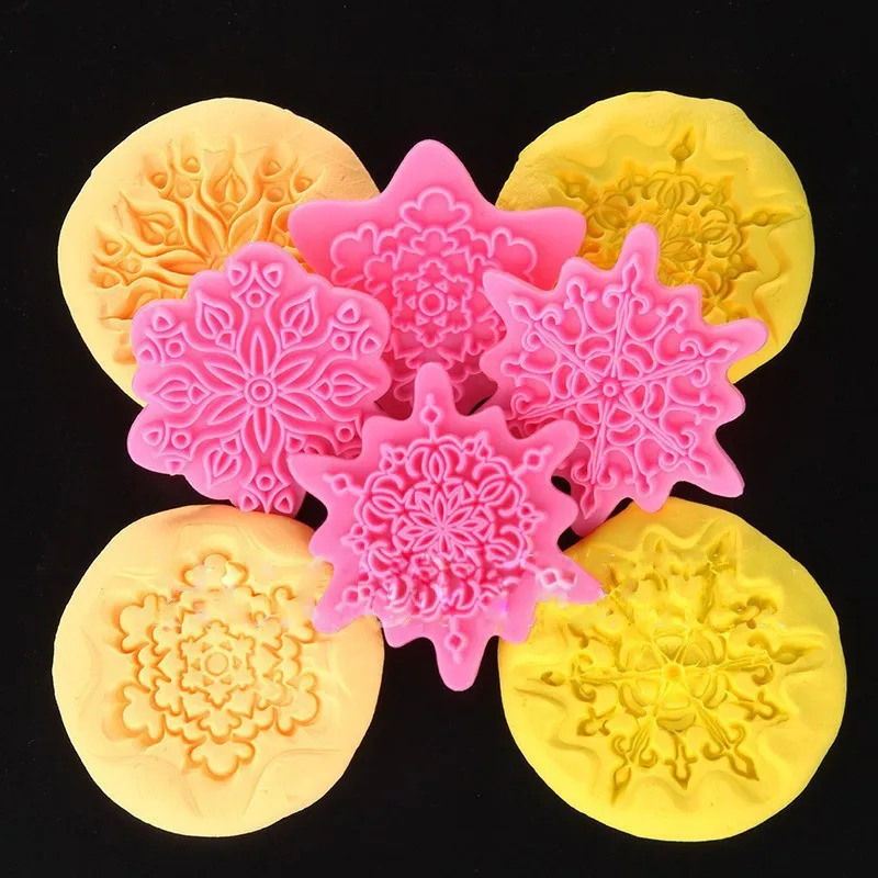 4Pcs/lot Flower Shape Cake Embosser Lace Press Mold Kitchen Tools
