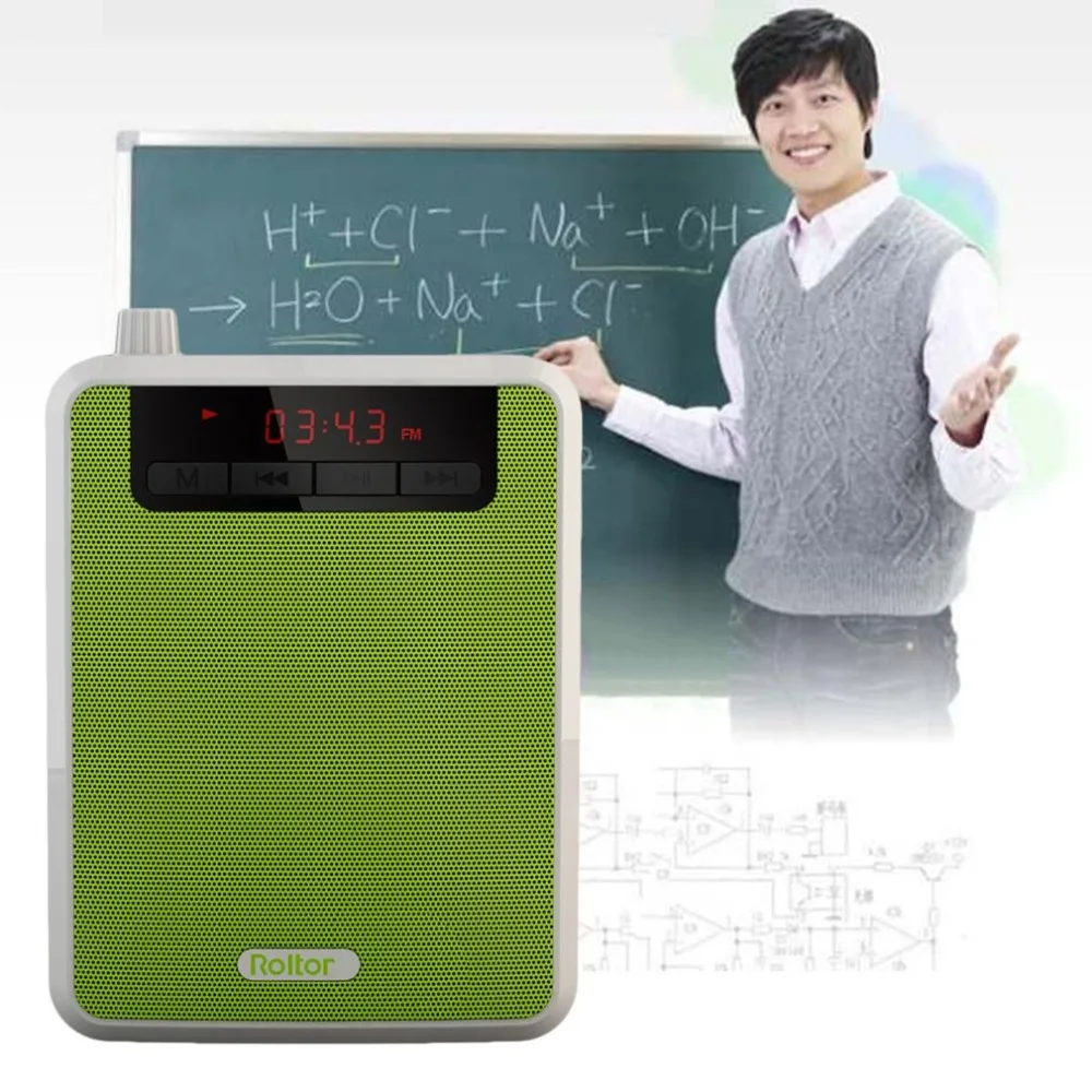 

Rolton Portable Voice Amplifier Waist Band Clip with FM TF MP3 Powerbank for Tour Guides Teachers Teaching Microphone