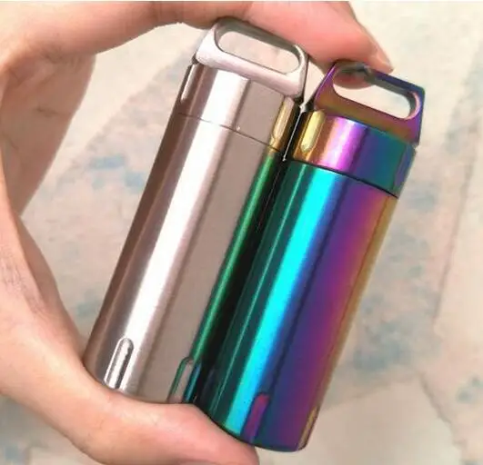 EDC stainless steel Survival Waterproof Pill/Match Case Box Container Outdoor Hiking Emergency Gear travel Kits Tool | Спорт и