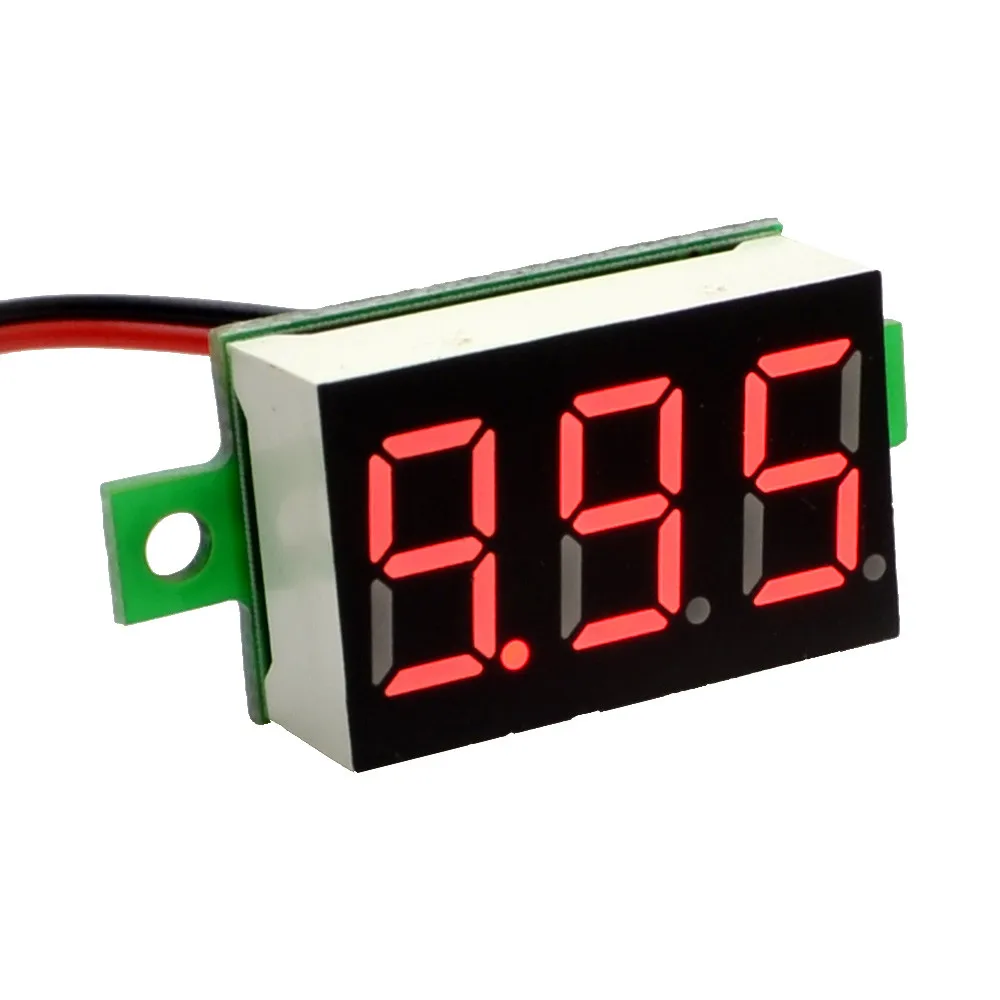 

New 10pcs/lot 2 Wire 0.36" 3 Bit Red Digit Led Display Voltmeter 4-32V Auto Shift with Reverse Protection Free shipping 10000852