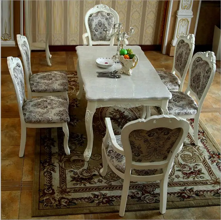 Modern Style Italian Dining Table, 100% Solid Wood Italy Style Natural marble Luxury Dining Table Set 6 chairs o1108 Modern Style Italian Dining Table, 100% Solid Wood Italy Style Natural marble Luxury Dining Table Set 6 chairs o1108