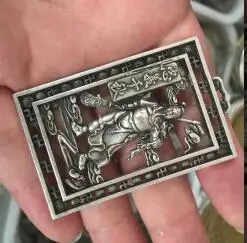 

China silver carving master Guan Guan Yu silver carving crafts decorative sculpture