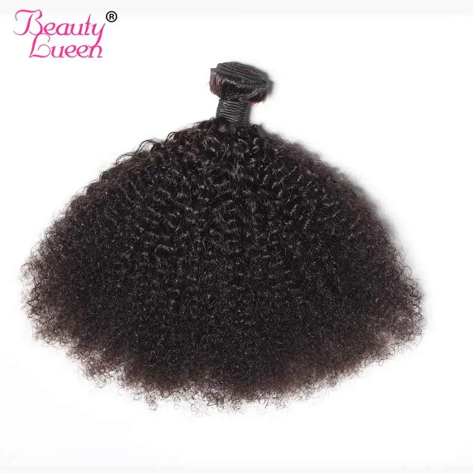 

Mongolian Afro Kinky Curly Weave Hair Bundles 100% Human Hair Extensions Can Buy 3/4 Bundle Nature Color Remy Beauty Lueen