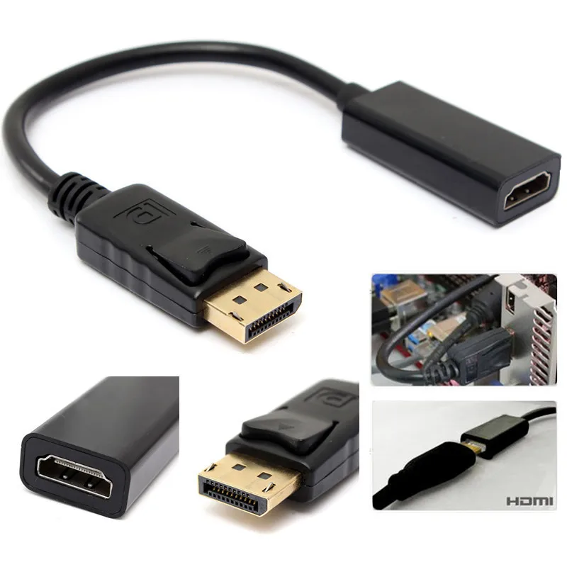 100PCS High Quality Displayport DP Male To HDMI Female Cable Converter