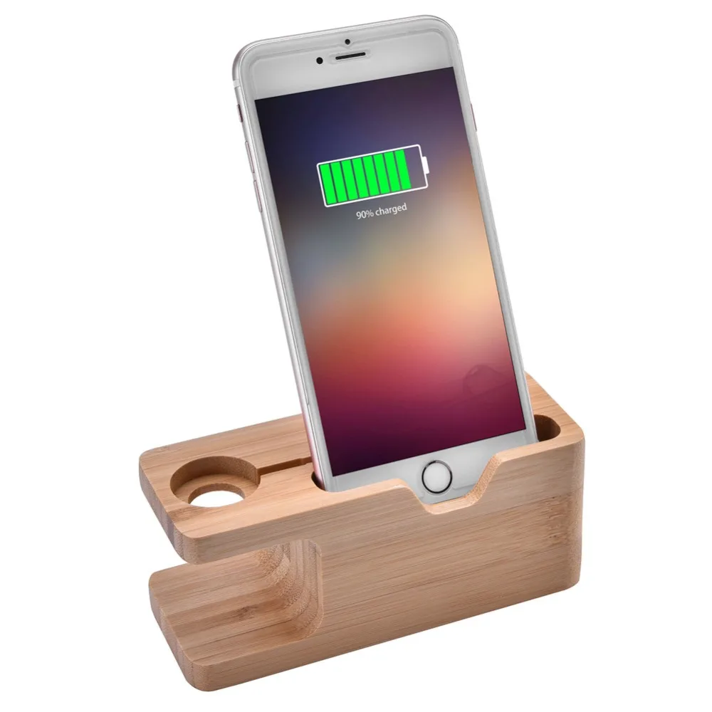 

Portable Bamboo Charging Dock Station Bracket Cradle Stand Holder for iWatch iPhone Samsung Huawei Xiaomi Redmi Mobile Phone
