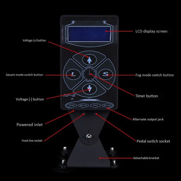 

Hp-2 Hurricane Tattoo Power Supply Digital Power Lcd Display For Kits Machine Us Plug
