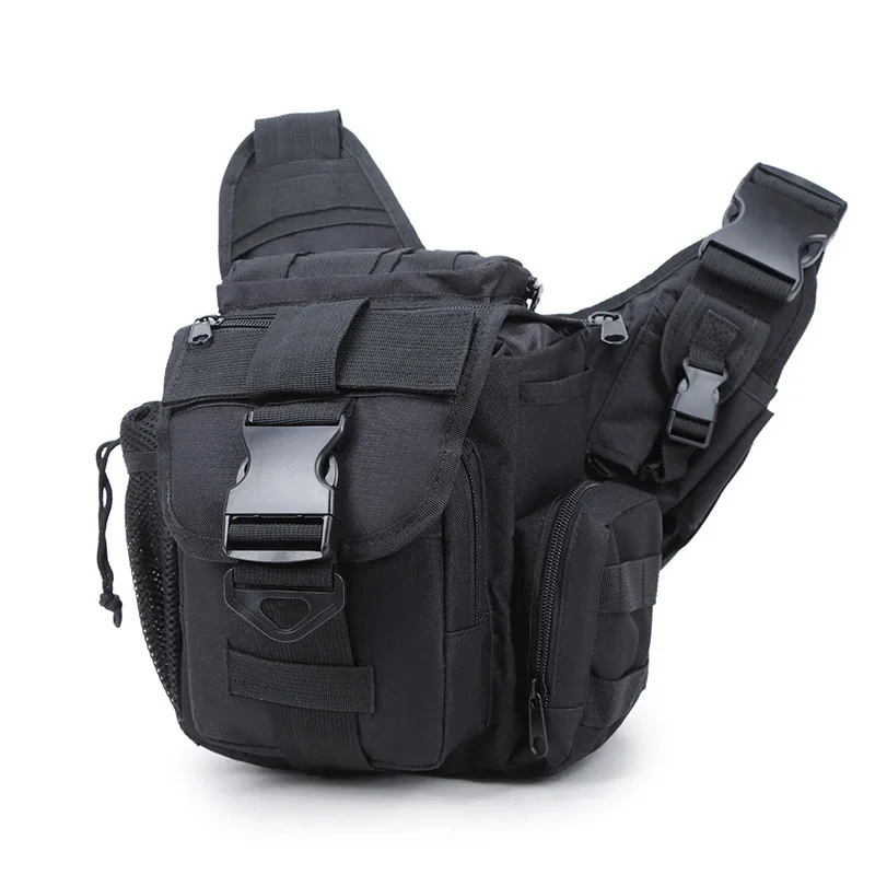 Уличная тактическая сумка 600D Мужская Военная Сумка Molle армейская спортивная сумка на плечо походные дорожные сумки для альпинизма упаковка 5 цветов - Цвет: Black
