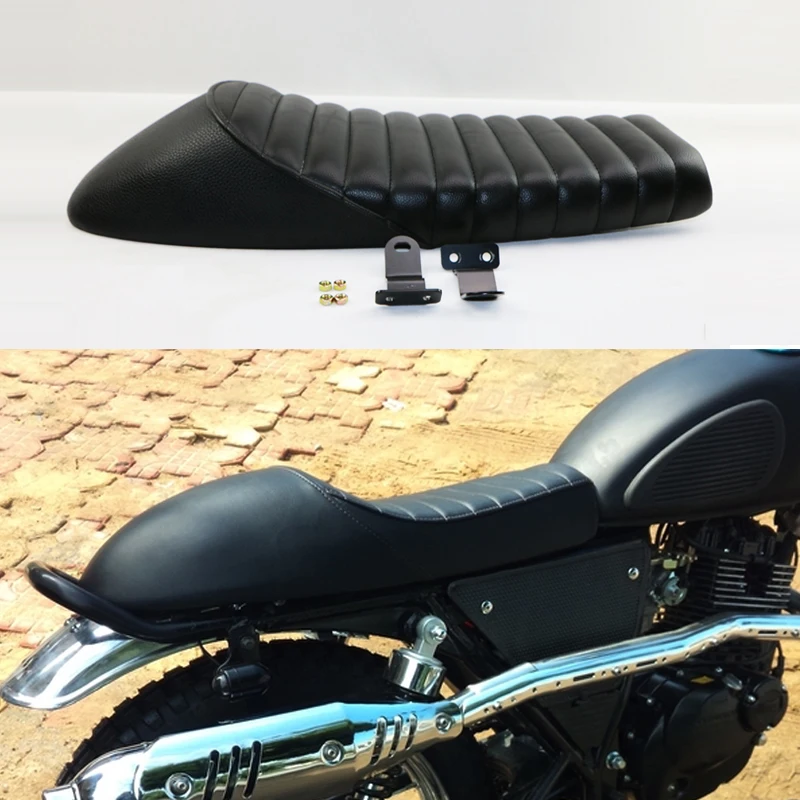 

High Performance Black Cafe Racer Hump Seat Retro Locomotive Refit Motorcycle Seat Leather Waterproof Hump Seat