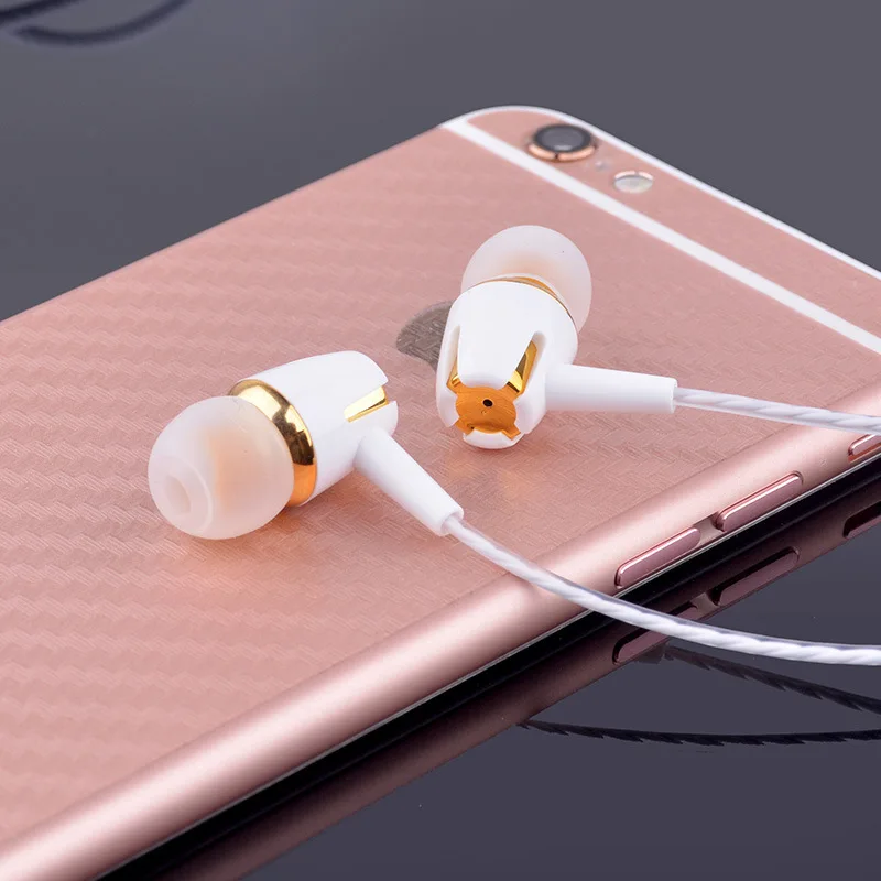 FFFAS 12 m Lange Gold-überzogene Kopfhörer Mikrofon Volume Control Musik Headset für Apple IPhone H