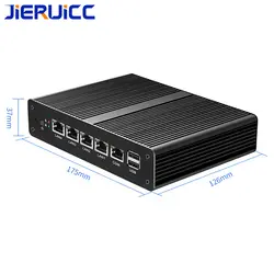 Без вентилятора Pfsense мини-ПК Intel J1900 2 ГГц 4 ядра четыре нити 4 * RJ45 1000 Мбит/с LAN порт 1 * COM. монитор VGA для межсетевого экрана Mini PC