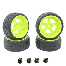 4 unids caucho rc 1/10 neumáticos y llantas aro 26mm con espuma para en el coche de camino hsp hpi reemplazo partes