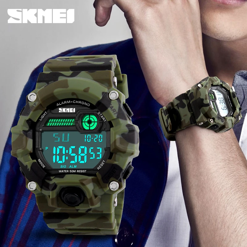 Skmei 1197 Men Sport Digital Watch Outdoor Militray Army Watches ...