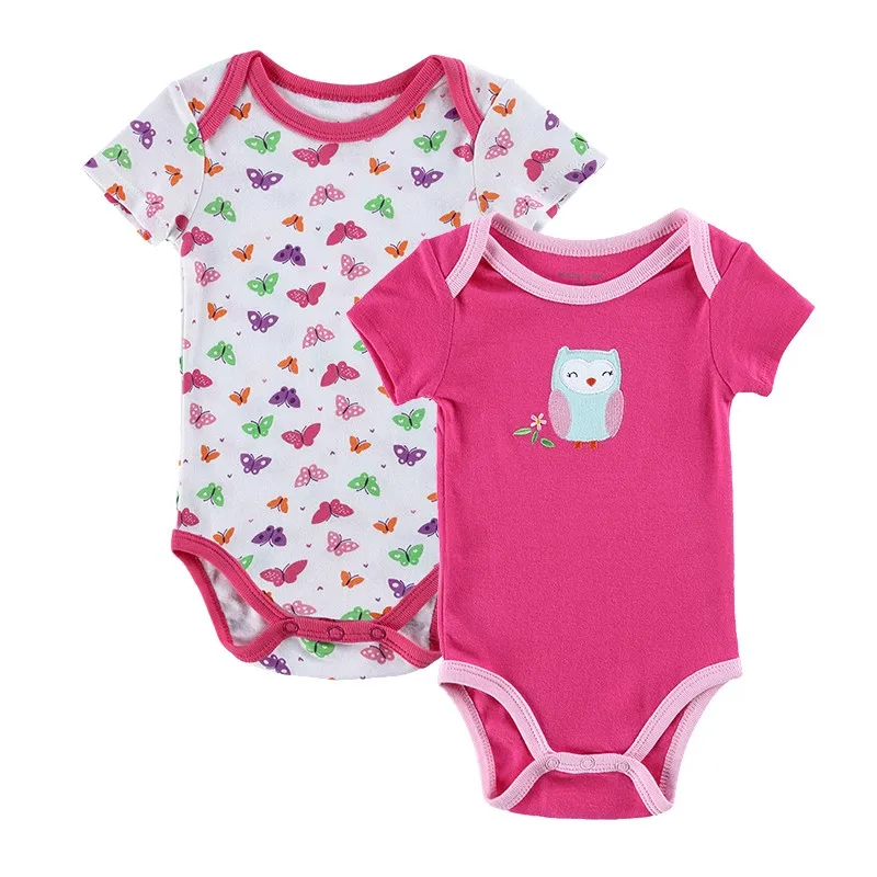 Ребенок Bodysuits боди 2pcs / много мальчиков Одежда для девочек тела Bebe S новорожденных короткие одежды младенца хлопка младенца комбинезона следующая одежда наборы