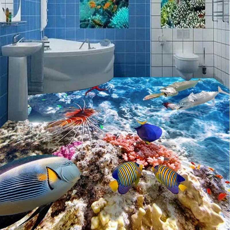 Beibehang большое напольное покрытие подводный мир подводная лодка Коралловая рыба 3D