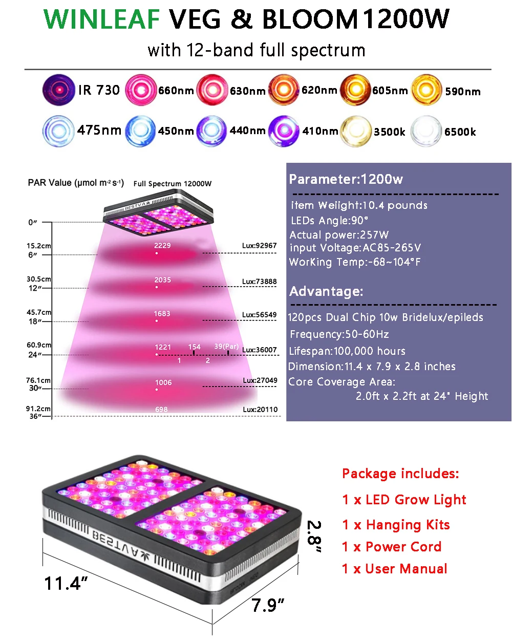 LED Gorw Full Spectrum 600w 1200w 2000w For Indoor greenhouse Hydroponics Seed and flowering Plant Light Grow led