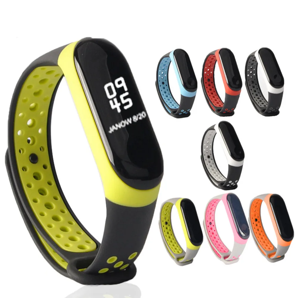 Браслет Mi Band 3 4 спортивный силиконовый ремешок для Xiaomi mi band наручных часов