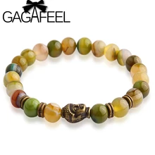 GAGAFEEL perlas de Buda Pulseras Brazaletes Pulseras Brazalete de Piedra Para Las Mujeres y Los Hombres de Joyería Fina 2016 Bracciali ulseiras