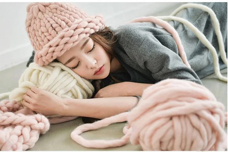 Korea Fashion Thick Big Yarn For Hat &amp Scarf Knitting DIY Super Knit Wool Breiwol 250 Gram | Дом и сад
