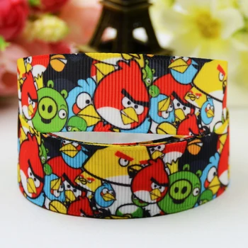 

22mm 25mm 38mm 75mm Birds Cartoon Printed Grosgrain Ribbon sewing supplies Bow hair accessories X-00911 10 Yards