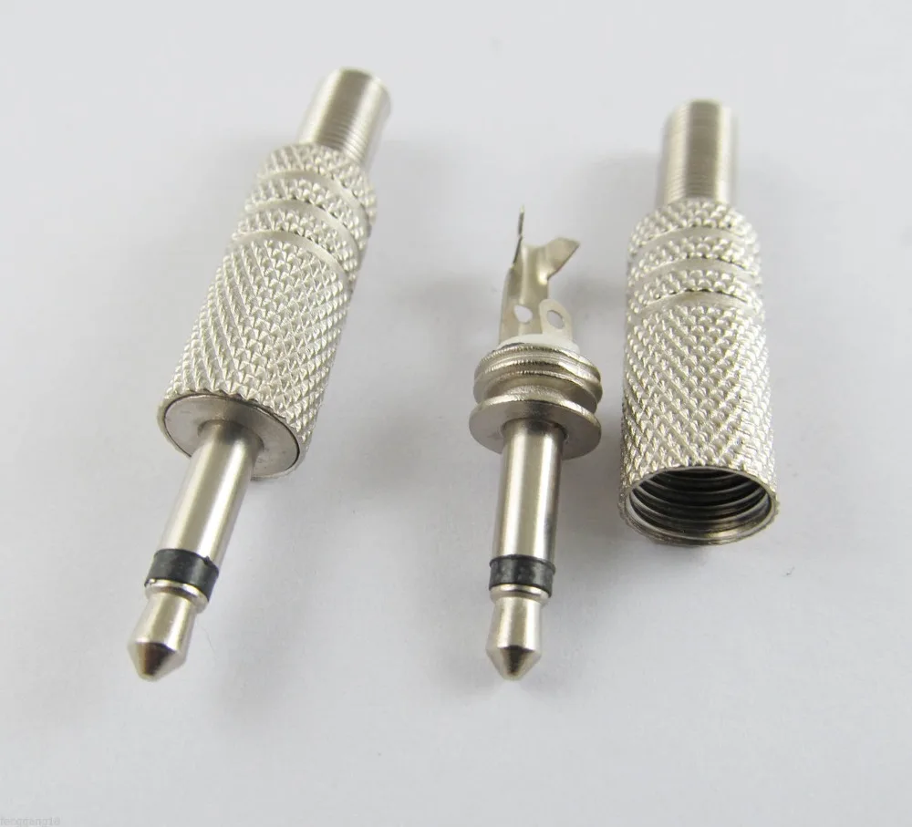 

5pcs 3.5mm 1/8" MONO TS Male Plug Metal Audio Cable Solder Nickel TS Adapter Connector