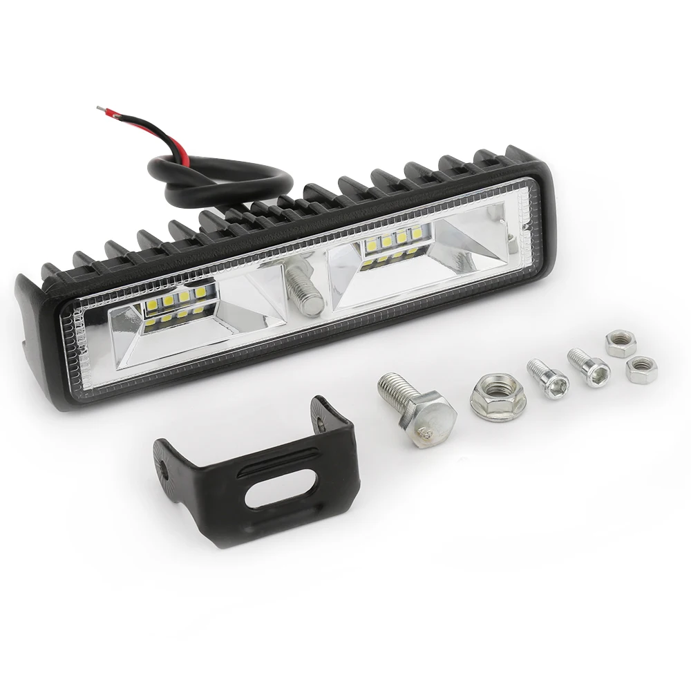 

6 inch 48W 16LED Work Light Bar Offroad 4x4 Driving Lamp Flood Beam Bulb Car for Jeep SUV Truck Tractor Boat Trailer 12V