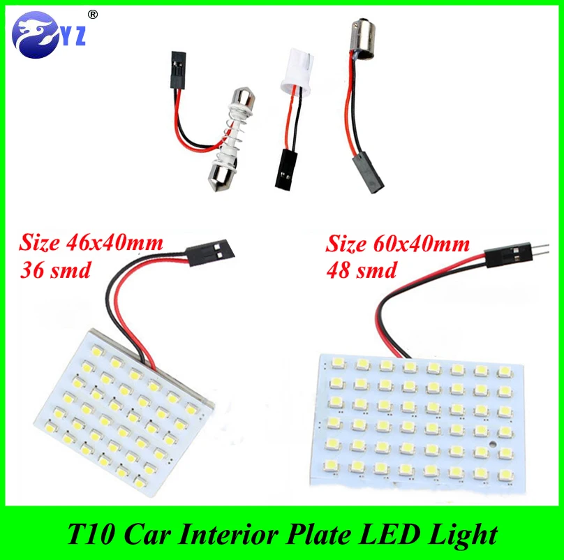 10 компл. Лампа для чтения 1210 36 48 SMD Светодиодная Автомобильная белая лампа