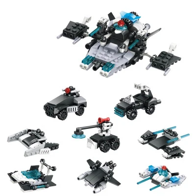DIY Armed Response series 8 in 1 construction vehicle Educational toys Miniature Particles blocks Compatibled with Legoings