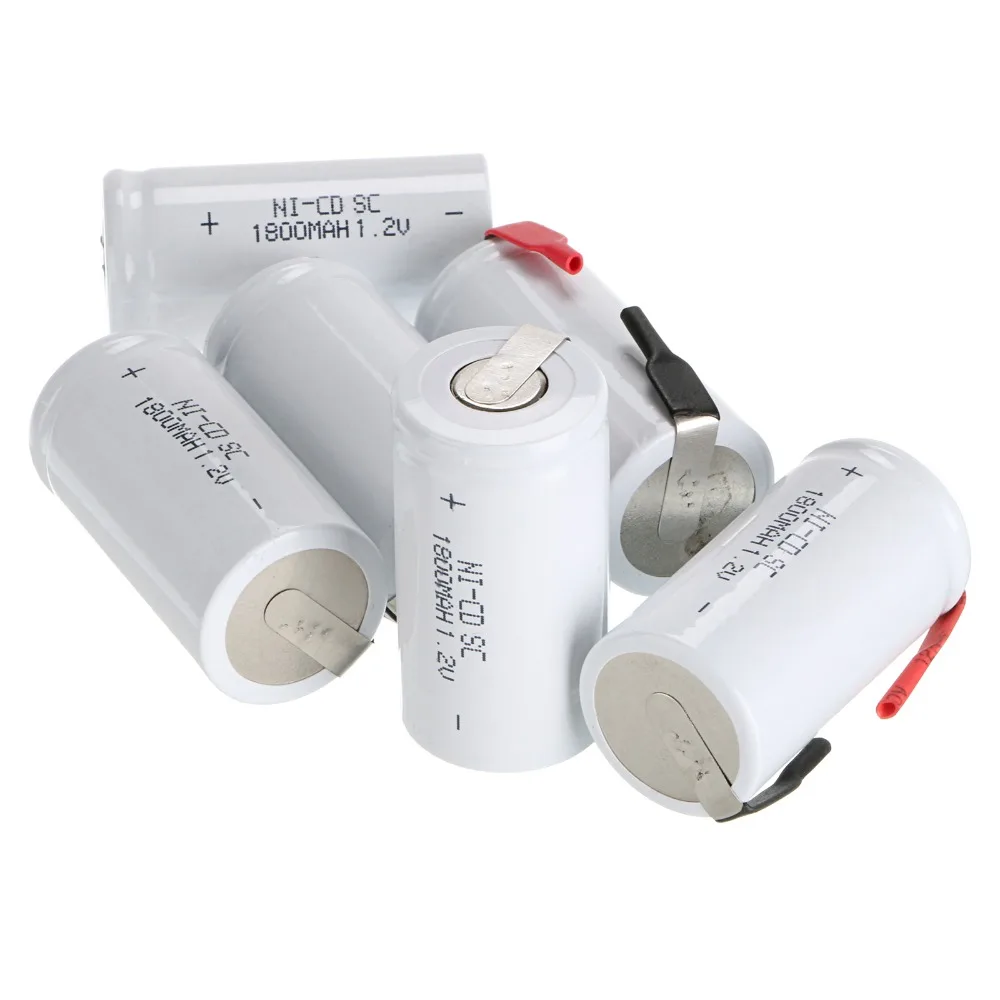 Anmas power 2-20 шт Sub C SC 1,2 V 1800mAh NiCd аккумуляторы& Tab белый