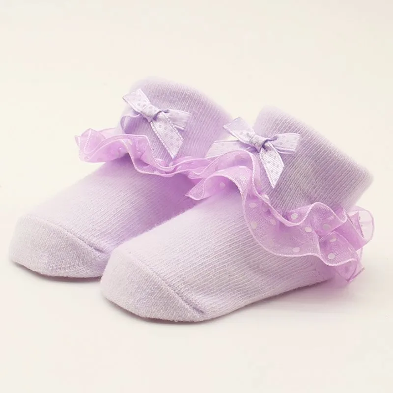 Носки для малышей от 0 до 6 месяцев, хлопковые носки для маленьких девочек, новые красные носки принцессы с бантом на лодыжке