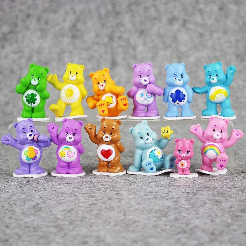 12Pcs Lot Japanese Anime kawaii Action Figure Care Bears Best Kids Toys For Boys And Girls