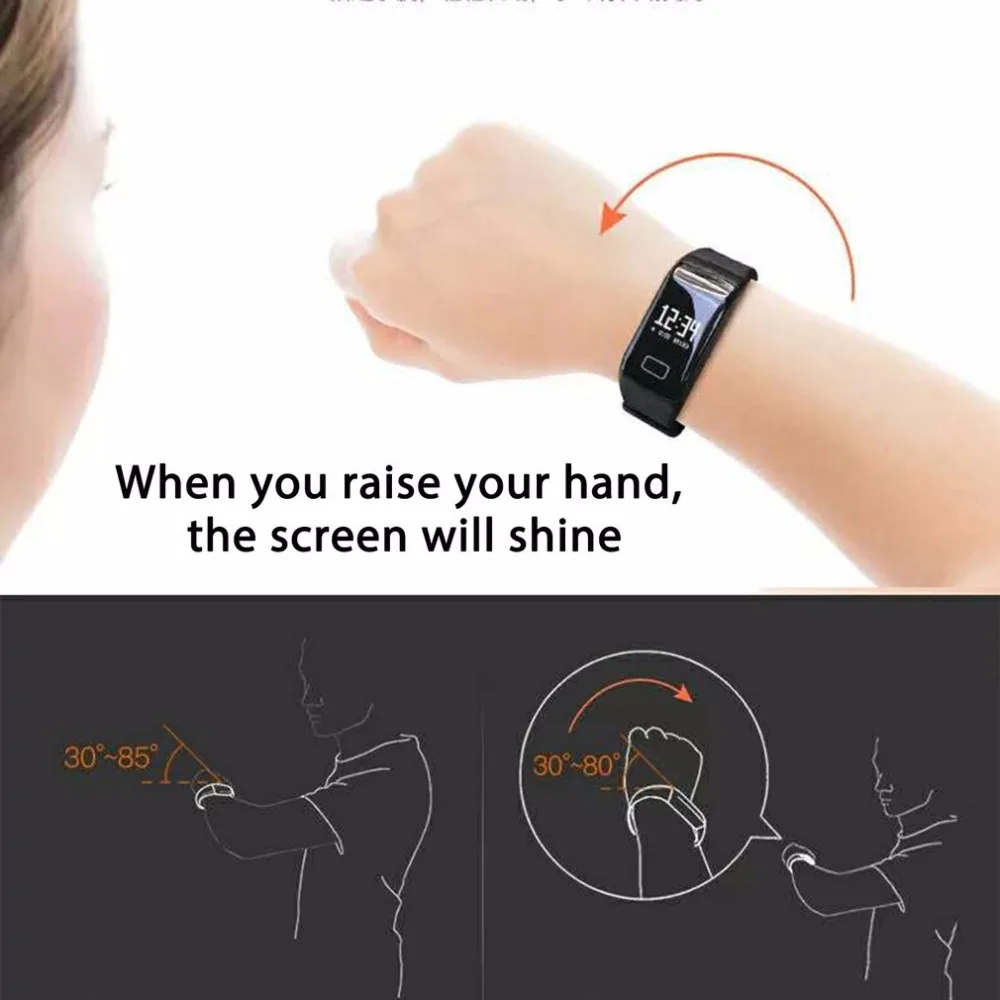 2018 Fashion Men's watch F1 IP67 Waterproof sport Watch Health Oximetry Blood Pressure Monitor Heart Rate Fitness Tracker Clock