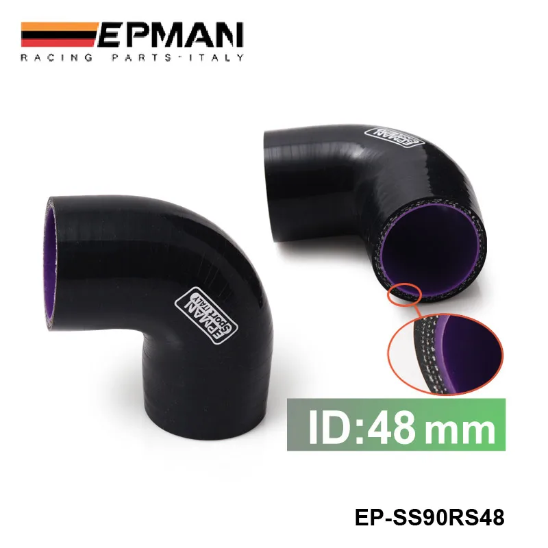

EPMAN Black & Purple 1.88" 48mm 90 Degree Elbow Silicone Hose Pipe Turbo Intake For VW Polo EP-SS90RS48