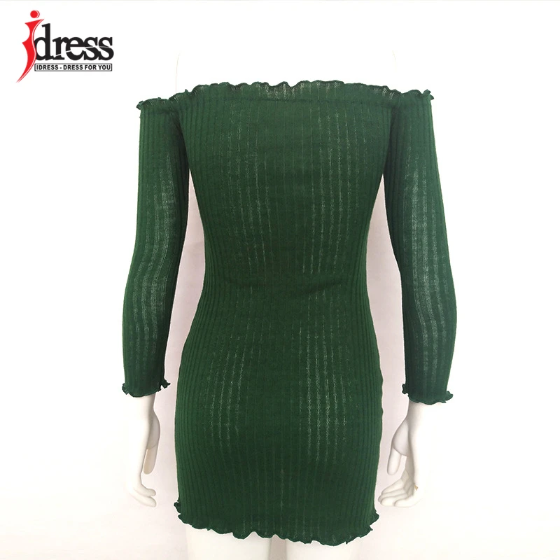 IDress Women Clothing Fashion 2017 Sexy Dress Club Wear Slash Neck Bodycon Dress Online Shopping Club Factory Party Knit Dresses (30)