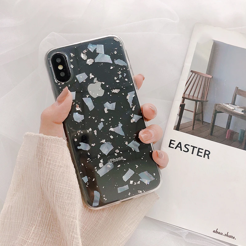 GlamPhoneCase чехол для телефона из серебристой фольги iPhone XS Max XR X 8plus 8 7plus 7 6S/6 Plus Мягкий