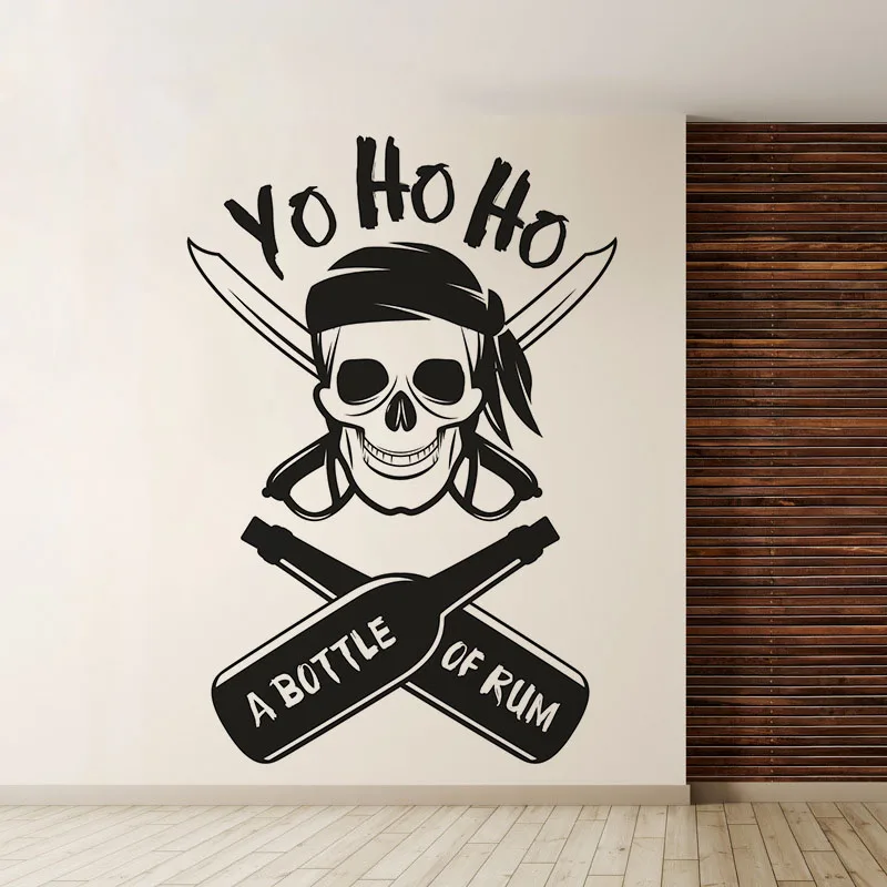 Череп голова виниловые наклейки на стену Yo Ho дизайн домашний Декор стены