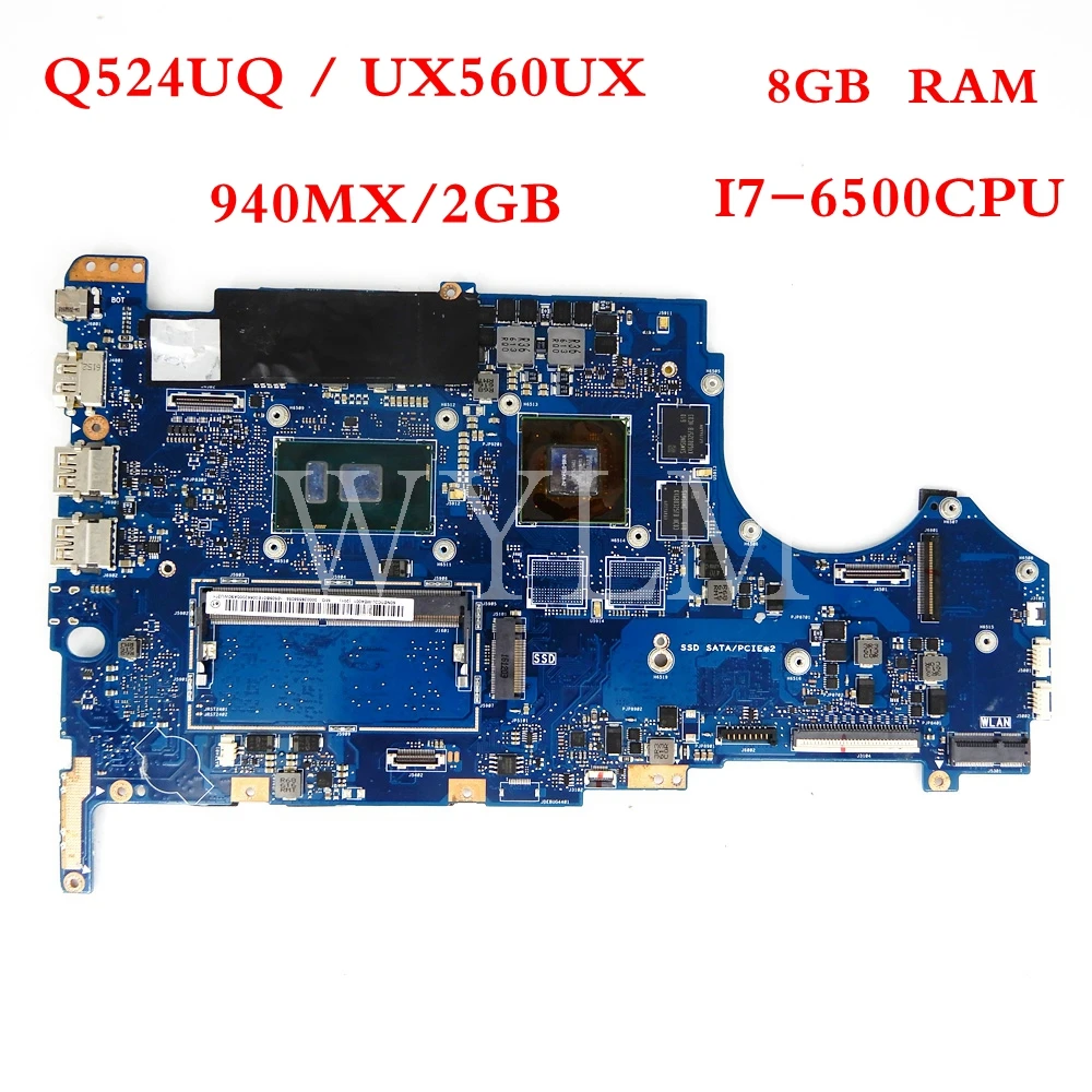  Q524UQ / UX560UX motherboard REV2.0 940MX/2GB I7-6500CPU 8GB RAM mainboard For ASUS Q524UQ UX560UX 