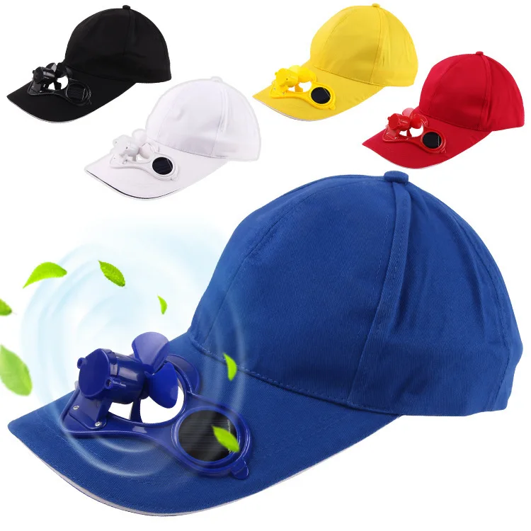 

2018 New Hot Men Women Solar Power Sun Baseball Hats With Cooling Fan Summer Boys Girls Funny Caps Camping Traveling